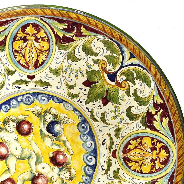 MAJOLICA MEDICI: Wall Plate with DeMedici Five Balls (28D) - artisticaitalian.com