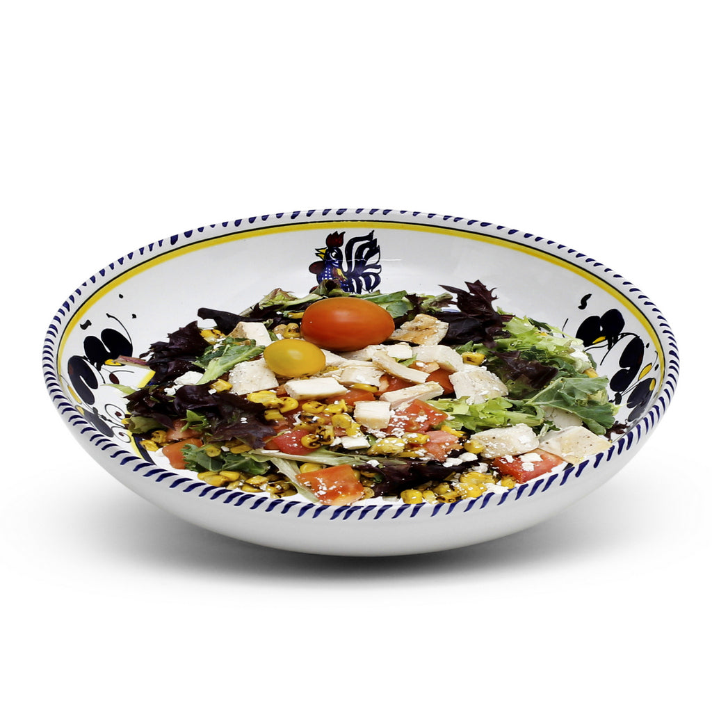 ORVIETO BLUE ROOSTER: 3 Pieces Place Setting - artisticaitalian.com