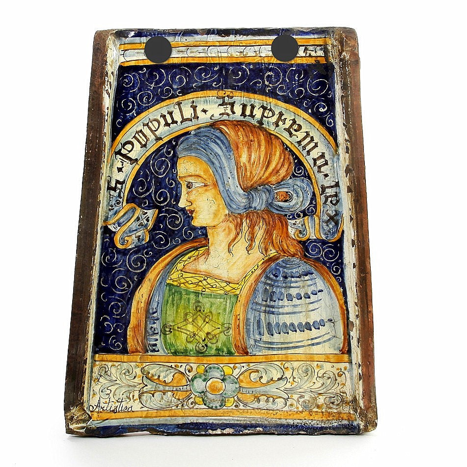 MAJOLICA: Reclaimed Tuscan Roof Tile with Noblewoman profile - artisticaitalian.com