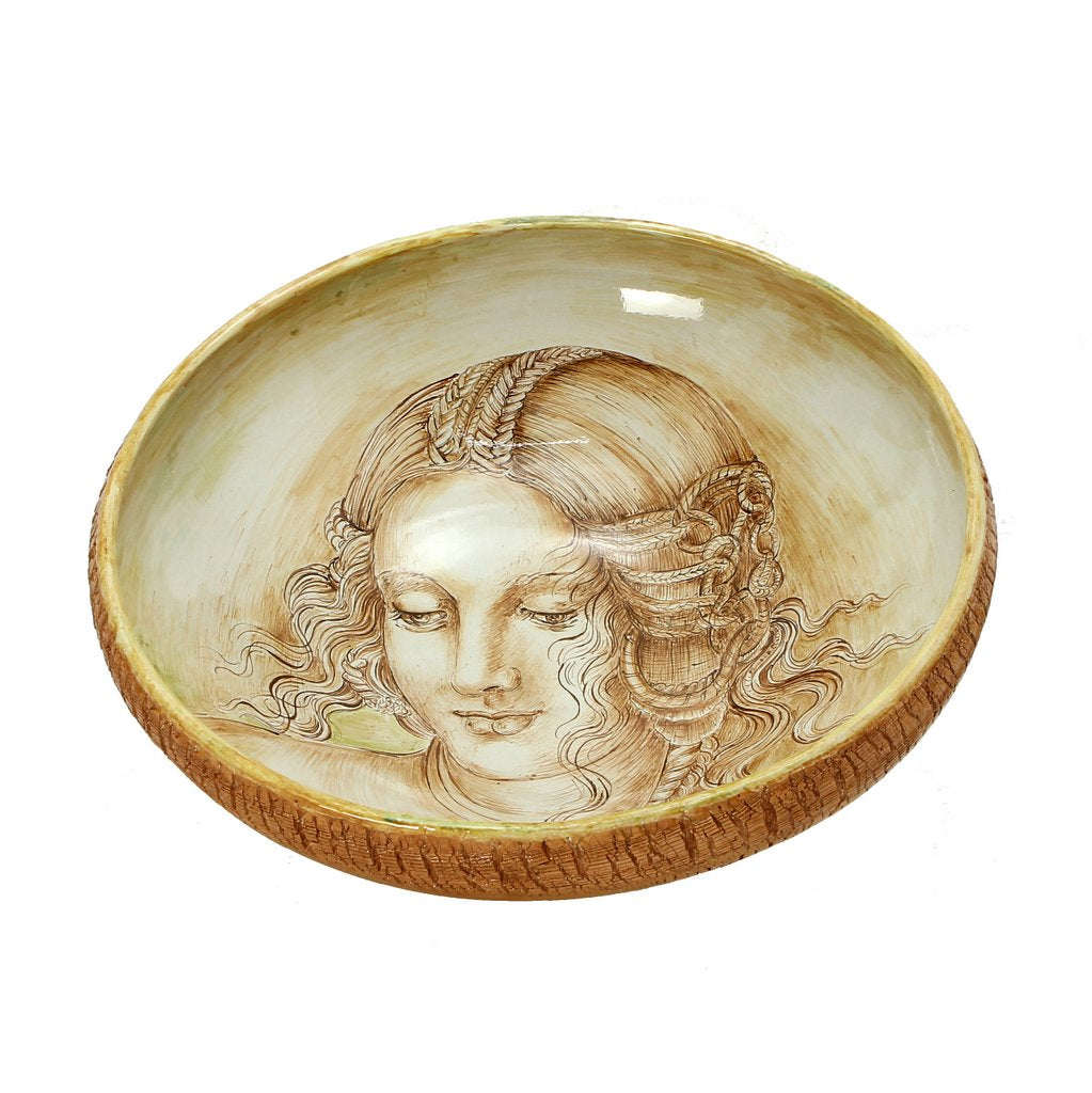 LEONARDO: One of a Kind Large Centerpiece with Noblewoman by Francesca Niccacci - artisticaitalian.com