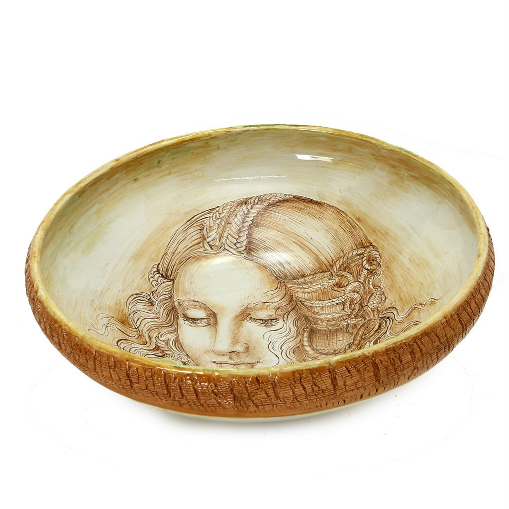 LEONARDO: One of a Kind Large Centerpiece with Noblewoman by Francesca Niccacci - artisticaitalian.com