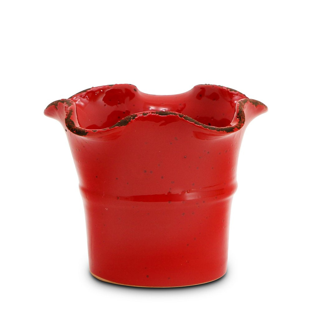 SCAVO Giardini Garden: Medium Planter Vase with fluted rim RED - artisticaitalian.com