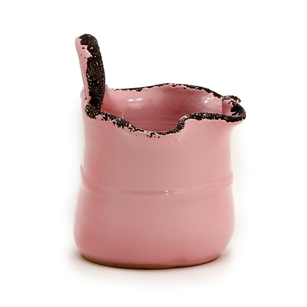 SCAVO GIARDINI-GARDEN: Wall Planter Vase with fluted rim  PALE ROSE' PINK - artisticaitalian.com