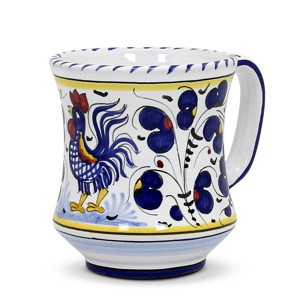 ORVIETO BLUE ROOSTER: Concave Deluxe Mug (12 Oz.) - artisticaitalian.com