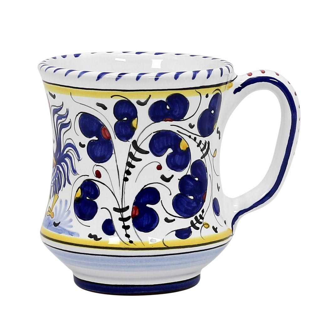 ORVIETO BLUE ROOSTER: Concave Deluxe Mug (12 Oz.) - artisticaitalian.com