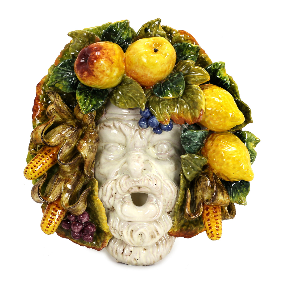 ROBBIANA MASK OF PROSPERITY: Ceramic Mask &#39;The Harvest&#39; ~ DeLuxe Edition ~ Fully hand made  (Large) - artisticaitalian.com