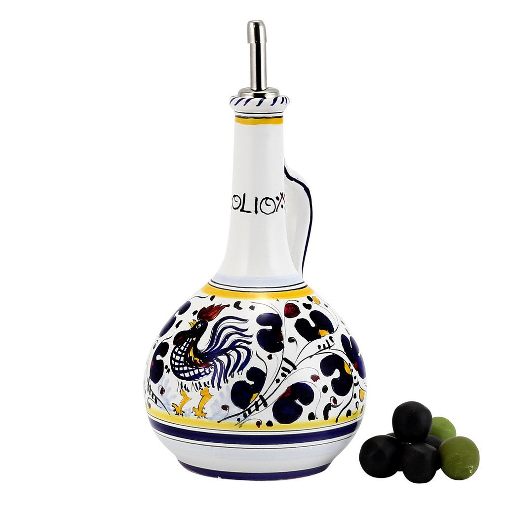 ORVIETO BLUE ROOSTER: Olive Oil Bottle  Dispenser Deluxe - artisticaitalian.com