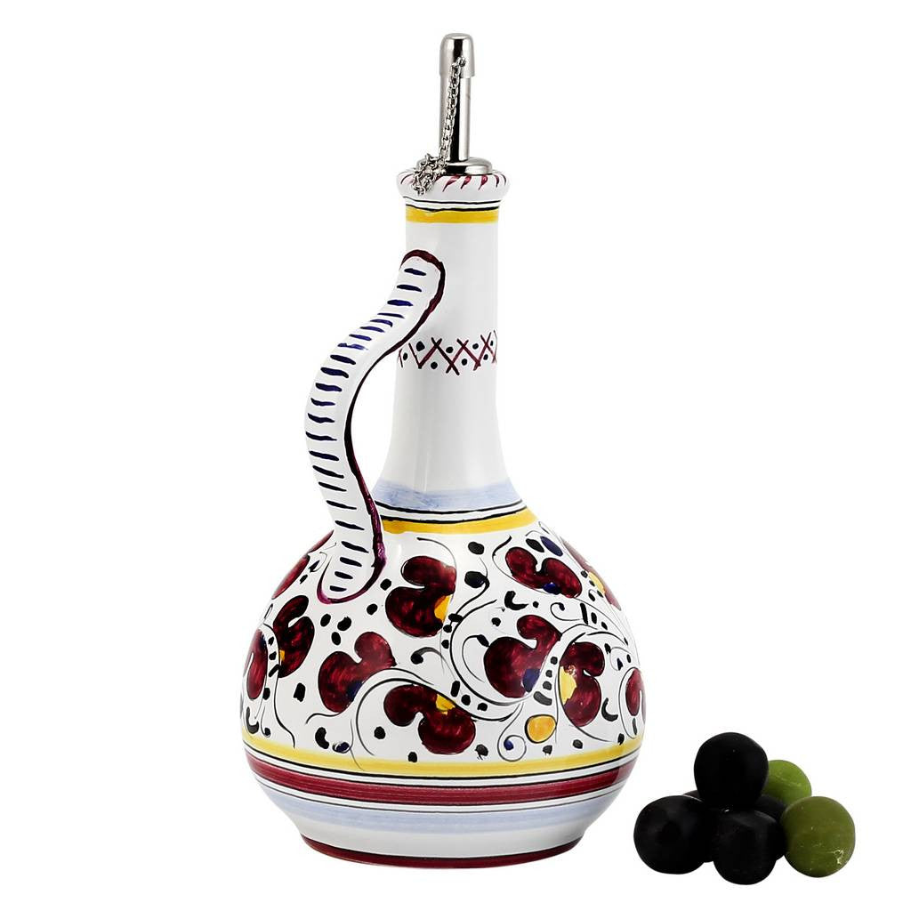 ORVIETO RED ROOSTER: Olive Oil Bottle Dispenser Deluxe - artisticaitalian.com