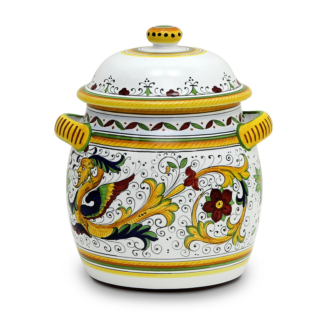 RAFFAELLESCO: Traditional Deruta Biscotti Jar - artisticaitalian.com