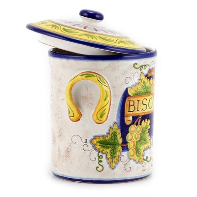 RUSTICA: Cylindrical Biscotti jar - artisticaitalian.com