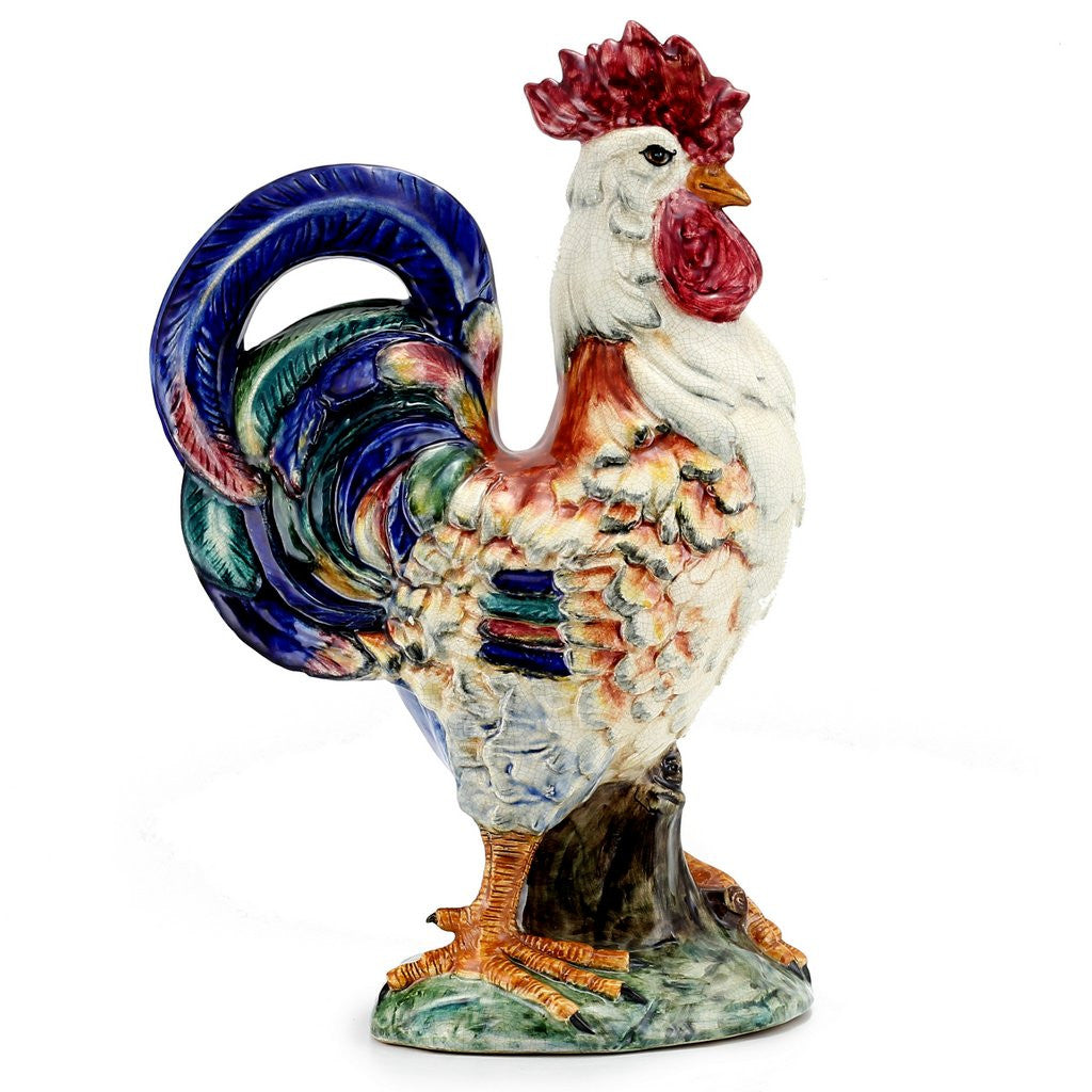 ROOSTER OF FORTUNE: ALBERTO large ceramic Rooster of Fortune - artisticaitalian.com