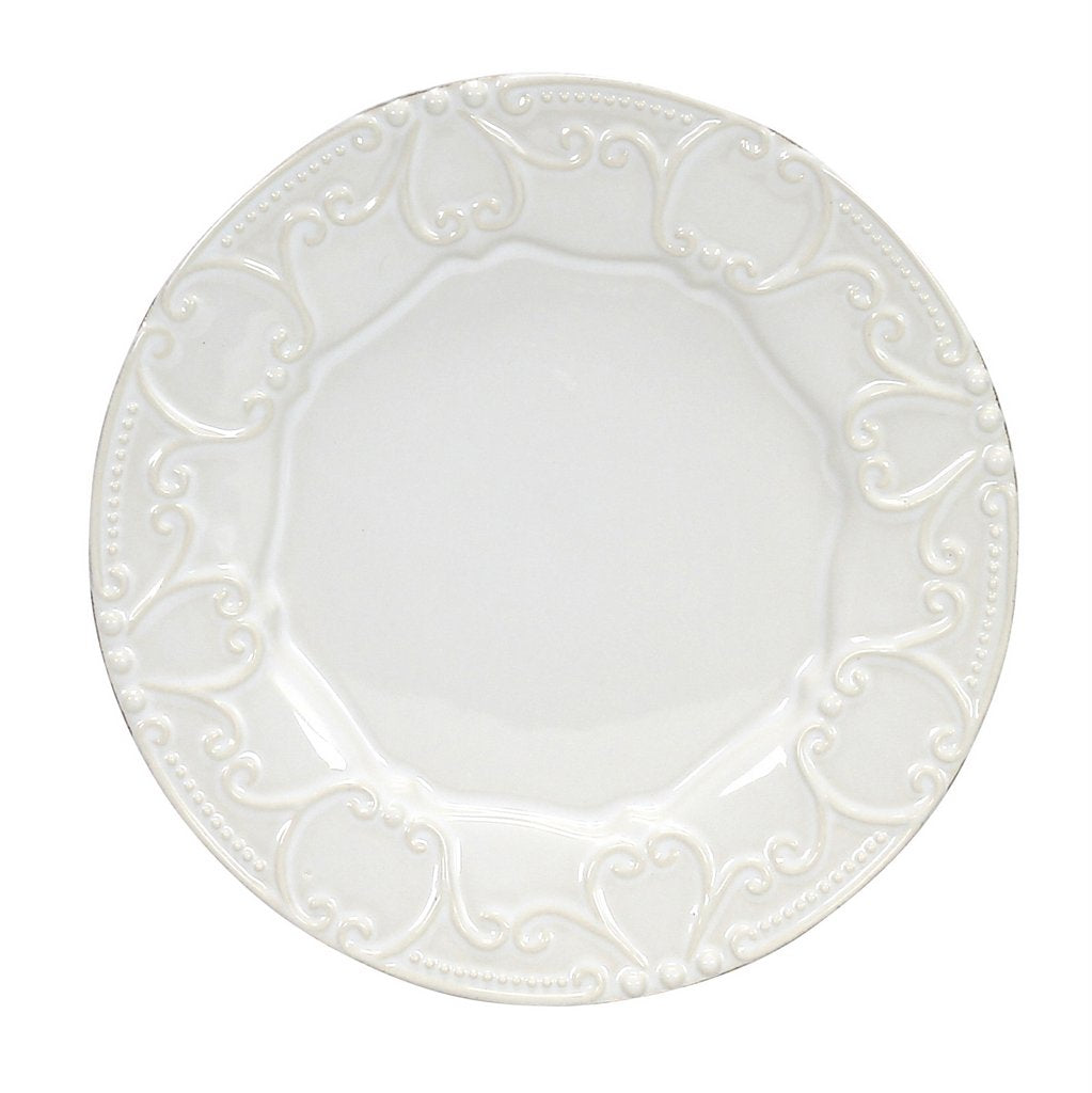 SKYROS: ISABELLA - Embossed Salad Plate Pure White - artisticaitalian.com