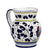 ORVIETO BLUE ROOSTER: Traditional Deruta Pitcher (1.25 Liters/40 Oz/5 Cups) - artisticaitalian.com