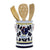 ORVIETO BLUE ROOSTER: Bundle with Utensil Holder + Olive Oil Dispenser + Biscotti Jar - artisticaitalian.com