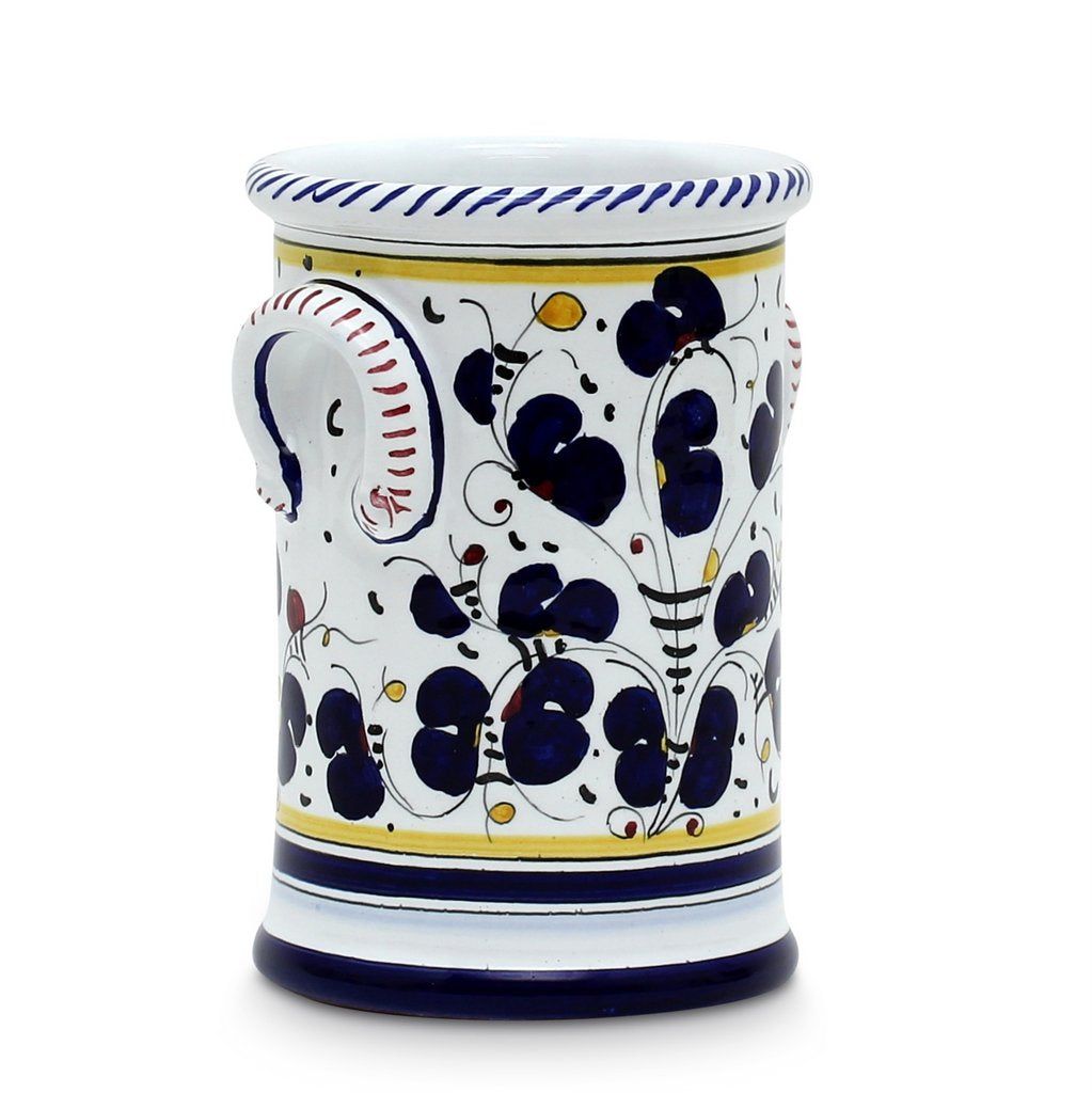 ORVIETO BLUE ROOSTER: Utensil Holder - artisticaitalian.com