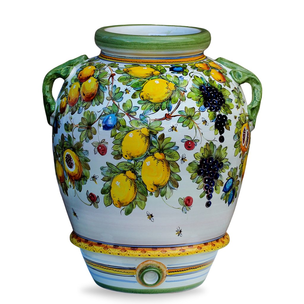 MAJOLICA TOSCANA: Orcio Urn ~ Frutta fondo Miele Design LARGE - artisticaitalian.com