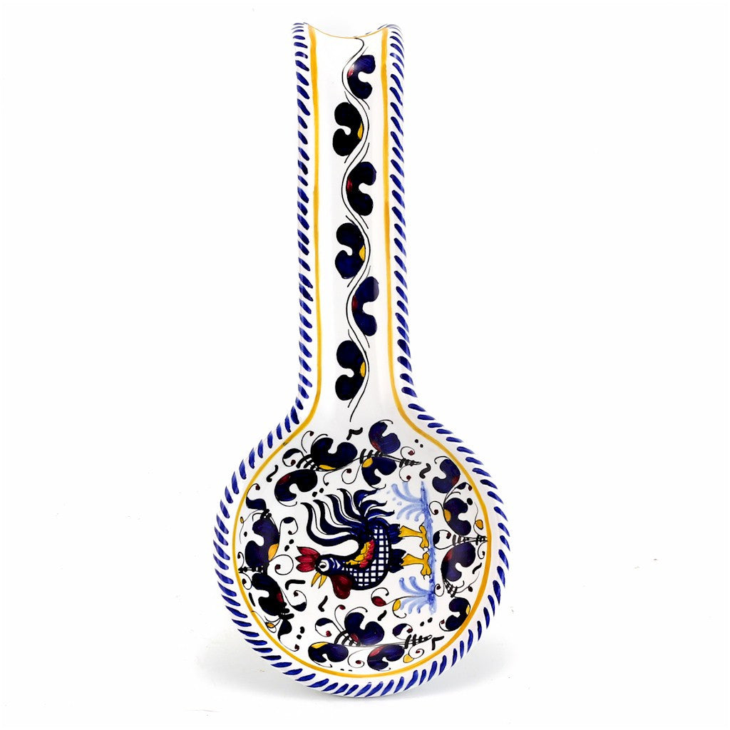 ORVIETO BLUE ROOSTER: Spoon Rest Deluxe - artisticaitalian.com