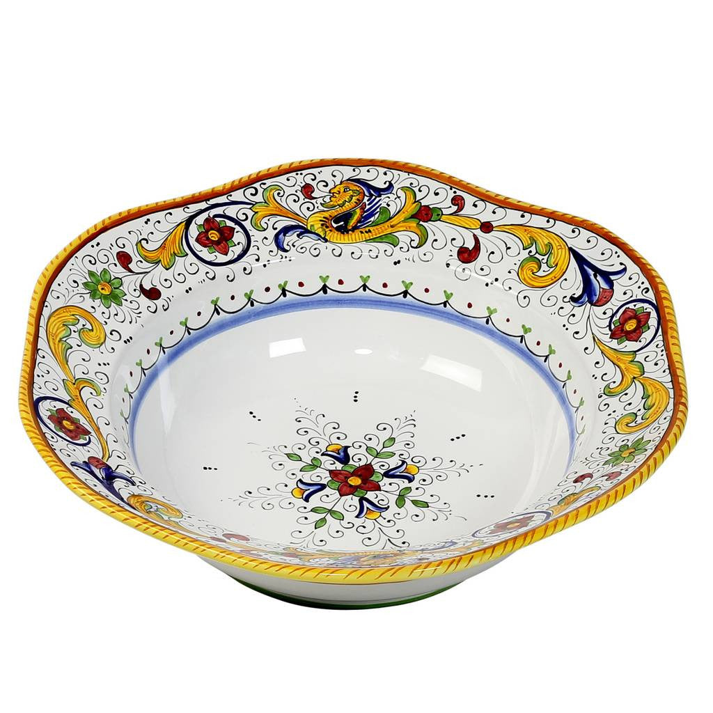 RAFFAELLESCO: Hexagonal Lg Salad Pasta Bowl - artisticaitalian.com