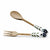 UTENSIL SET: OLIVE Design - Hard Wood with Hand Painted Ceramic Handle (Pair Set) - artisticaitalian.com