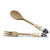 UTENSIL SET: RICCO DERUTA Design - Hard Wood with Hand Painted Ceramic Handle (Pair Set) - artisticaitalian.com