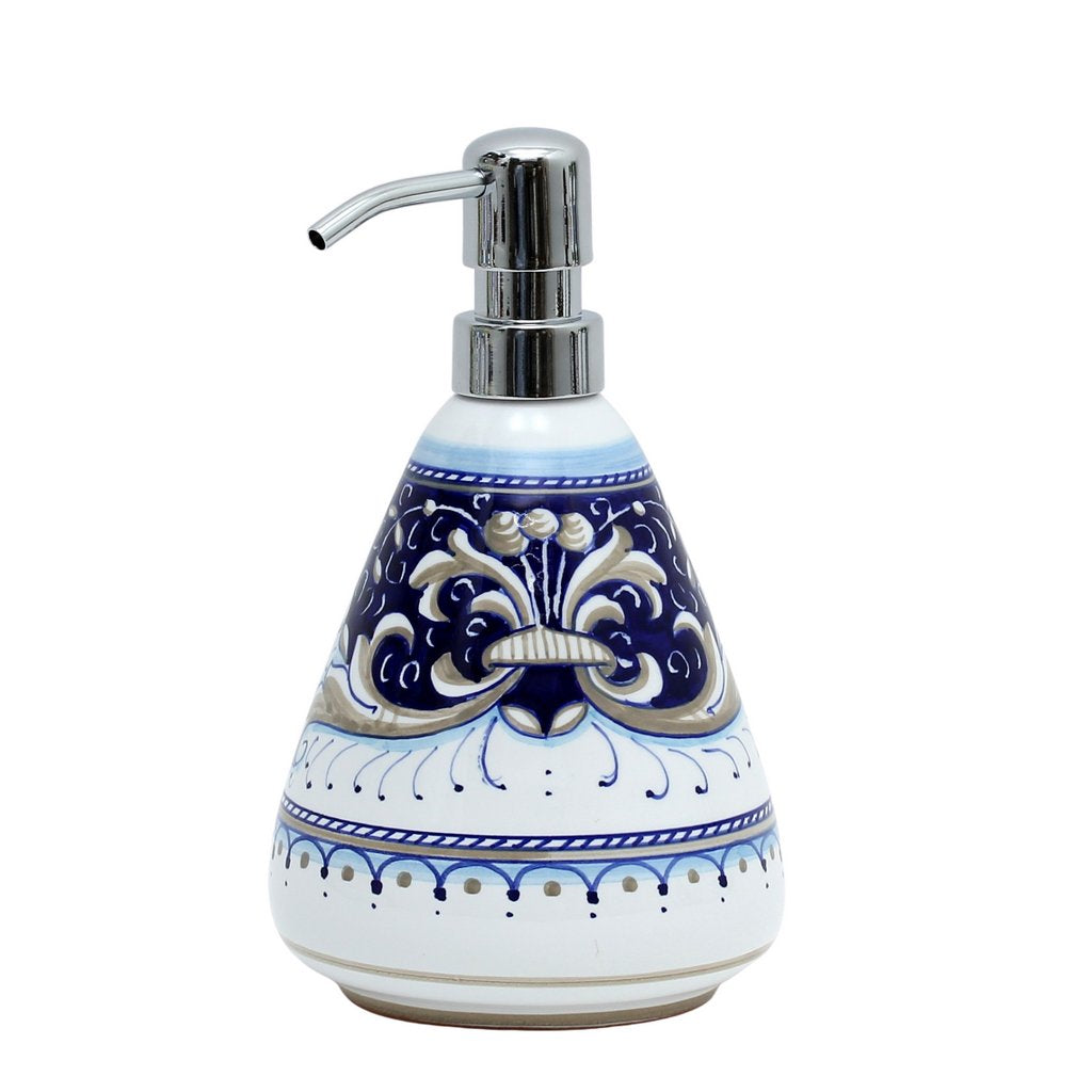 DERUTA VARIO BLUE: Liquid Soap/Lotion Dispenser with Chrome Pump (Medium 18 OZ) - artisticaitalian.com