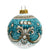 CHRISTMAS ORNAMENT: Deruta Vario Deluxe Round Ball (3" Ø) -  AQUAMARINE TEAL - artisticaitalian.com