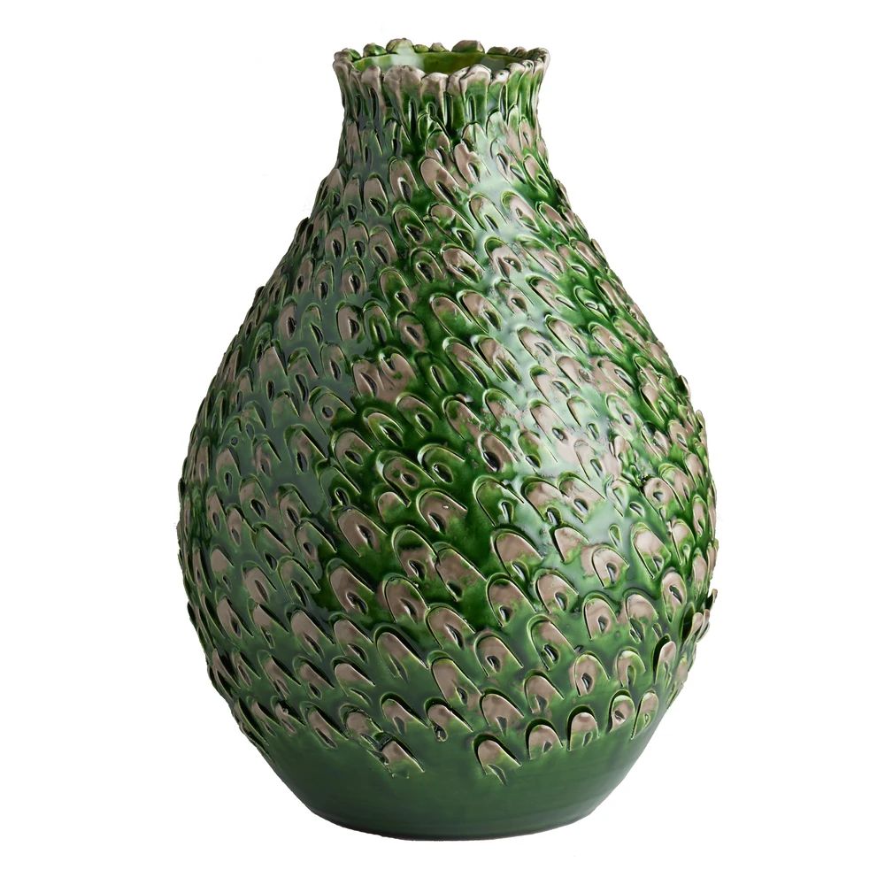 TUSCAN FEATHER: Handcrafted Vase with feather design - artisticaitalian.com