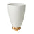 ABIGAILS - CATALINA Round Footed Vase Matte White with Gold Feet - artisticaitalian.com