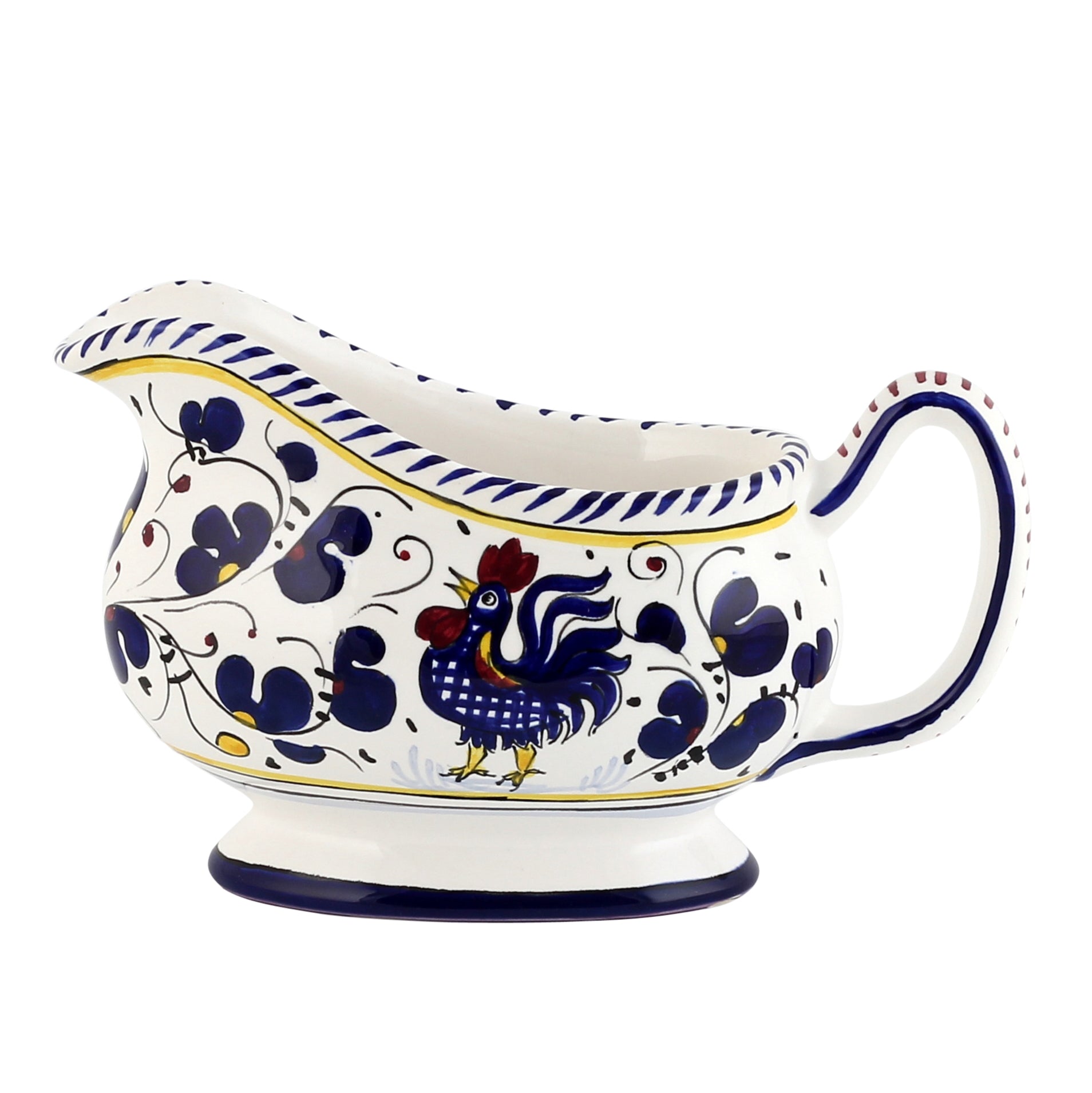 ORVIETO BLUE ROOSTER: Gravy Sauce boat - artisticaitalian.com