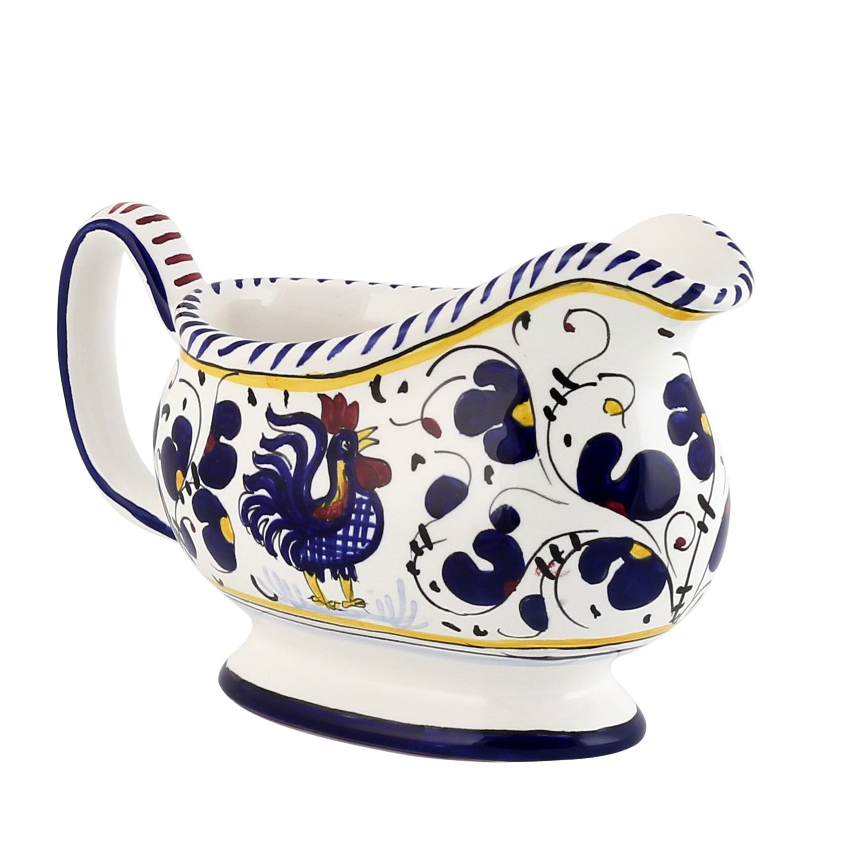 ORVIETO BLUE ROOSTER: Gravy Sauce boat - artisticaitalian.com