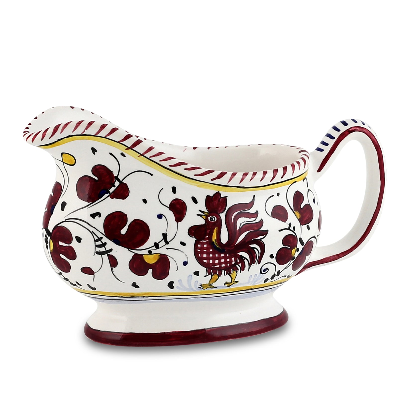 ORVIETO RED ROOSTER: Gravy Sauce boat - artisticaitalian.com