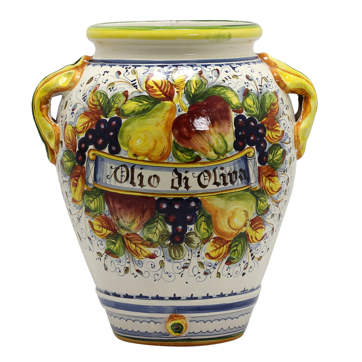 FRUTTA: Vase Umbrella stand with &#39;Olio di Oliva&#39; (OLIVE Oil) script. - artisticaitalian.com