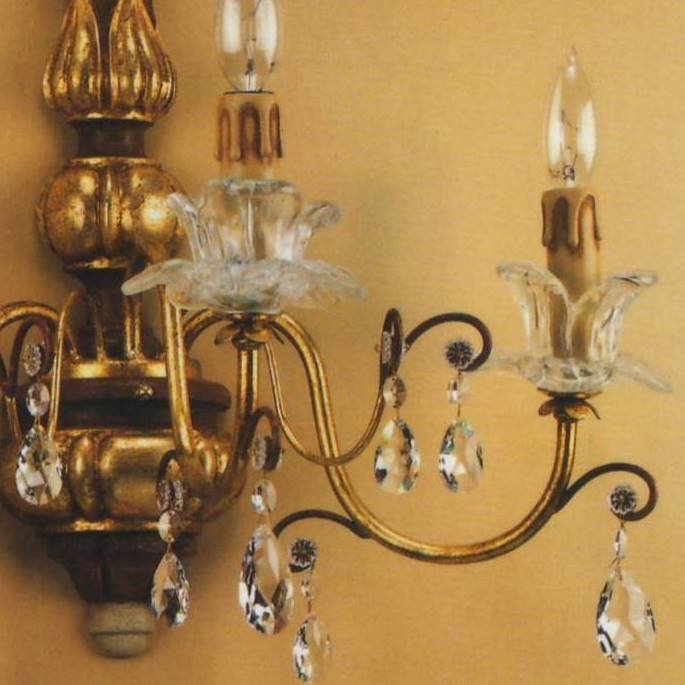 ALBA LAMP: Wall Light Sconce Swarovski Clear - artisticaitalian.com