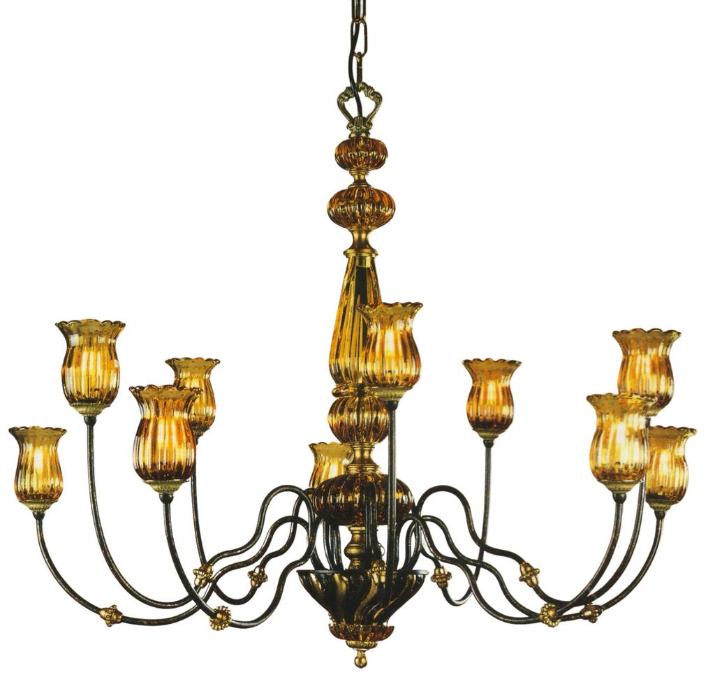 ALBA LAMP: Chandelier G9 Bulb Ossido Di Copper Oro - artisticaitalian.com