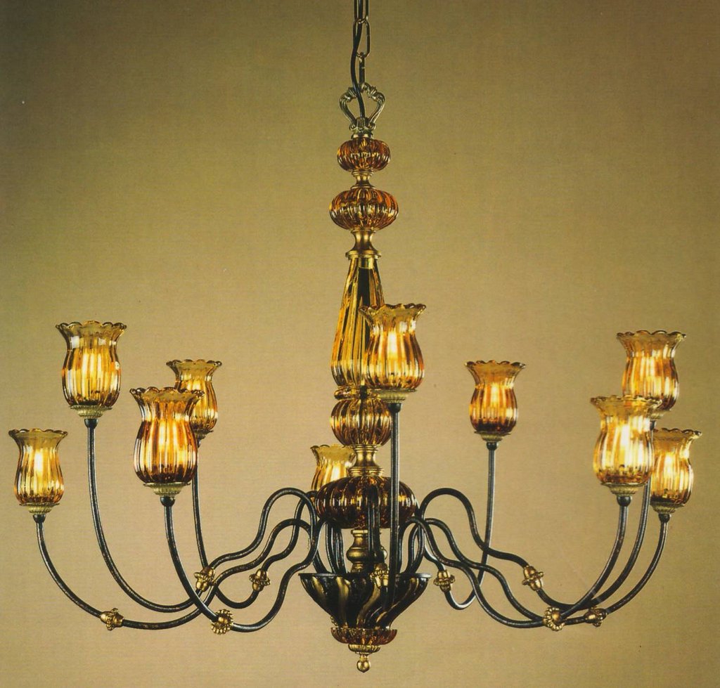 ALBA LAMP: Chandelier G9 Bulb Ossido Di Copper Oro - artisticaitalian.com