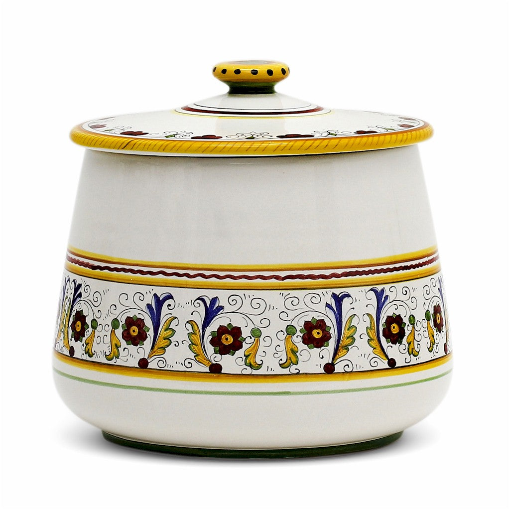 DERUTA BELLA CONICA: Large Biscottiera Jar - PERUGINO Design - artisticaitalian.com