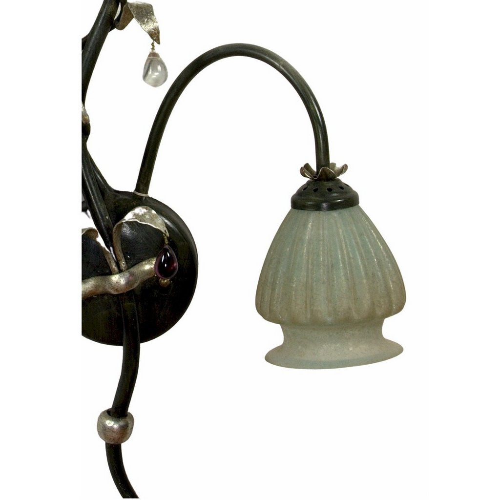 ALBA LAMP: Wall Sconce Light: Murano W Iron Hand Painted Gold Leaf - artisticaitalian.com