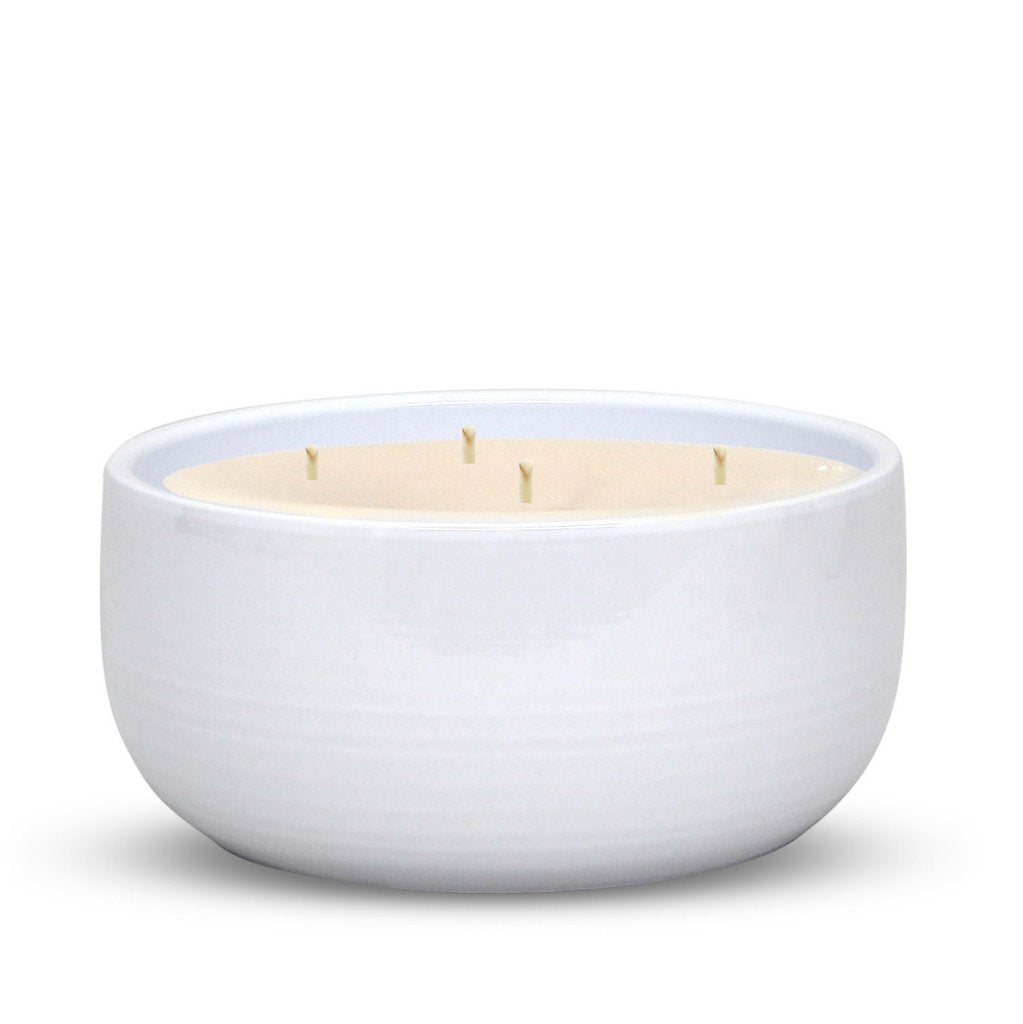 MONDIAL CANDLES: Alaska White Round Large Ceramic Candle 4 Wicks - artisticaitalian.com