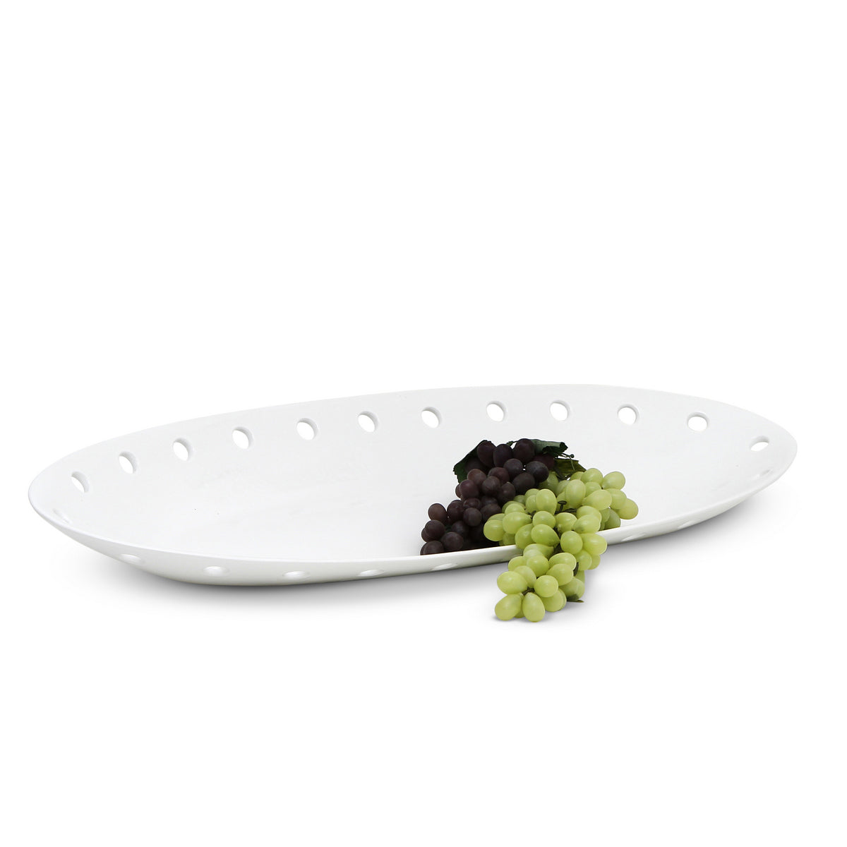 PURITY GLAMOUR: Large Oval Tray Centerpiece - Pure White - artisticaitalian.com