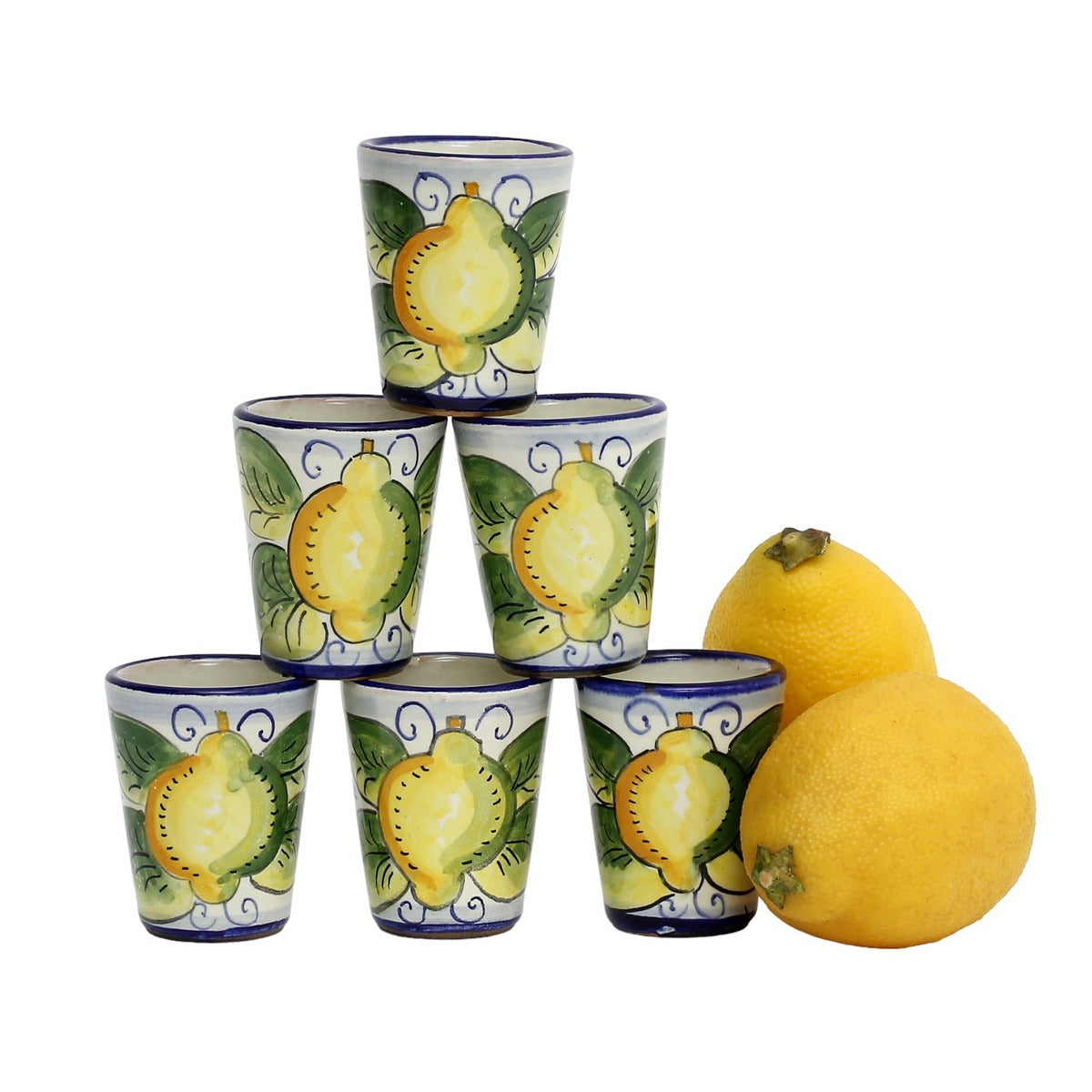 LIMONCELLO: Limoncello Shot Cups (Set of six.) - artisticaitalian.com