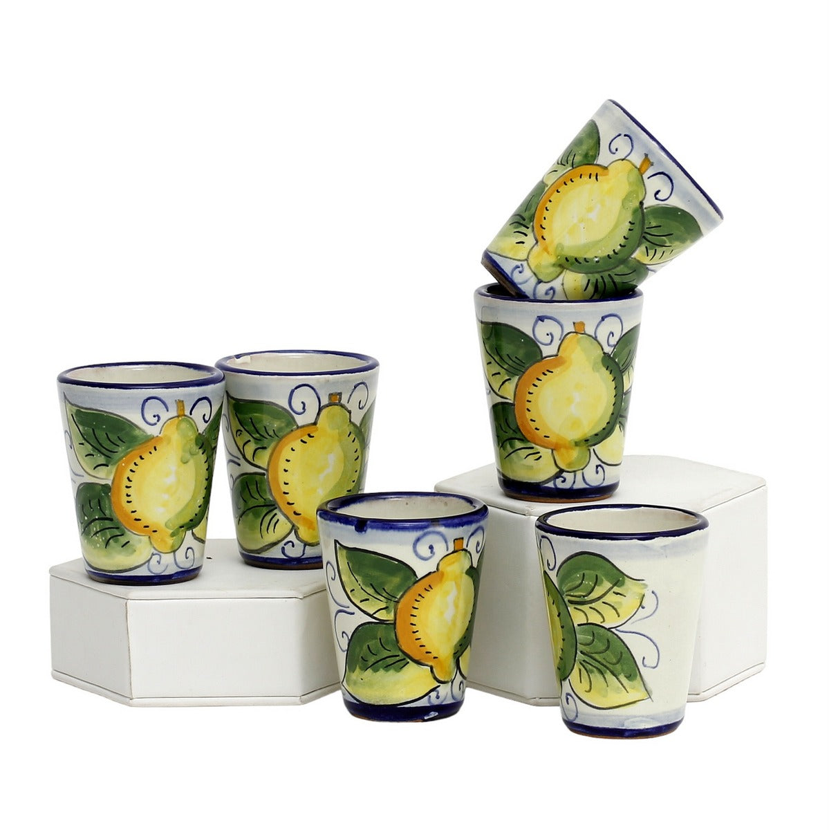 LIMONCELLO: Limoncello Shot Cups (Set of six.) - artisticaitalian.com