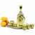 LIMONCELLO: Limoncello Set with Blue trimmings (Bottle with stopper and Tray and 6 Shot Glasses) - artisticaitalian.com