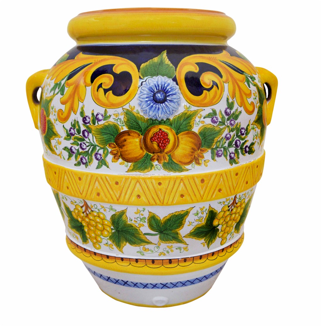 GRANDE GIARDINO: Large Deruta-Tuscan Orcio-Urn - VIETRI design - artisticaitalian.com