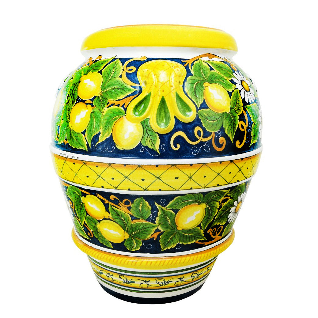 GRANDE GIARDINO: Large Deruta-Tuscan Orcio-Urn - POSITANO design - artisticaitalian.com