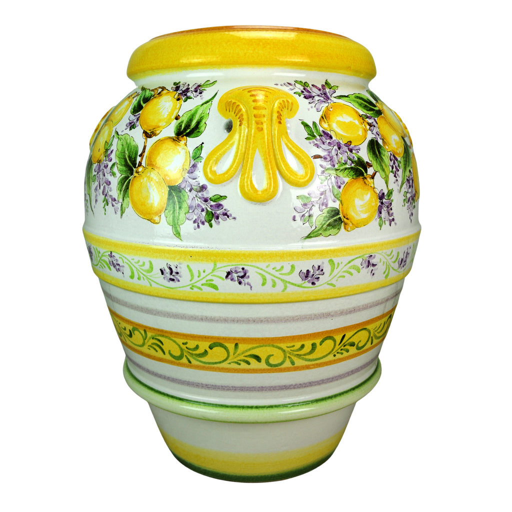 GRANDE GIARDINO: Large Deruta-Tuscan Orcio-Urn - AMALFI design - artisticaitalian.com