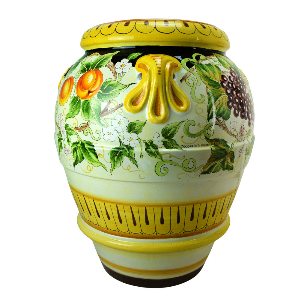 GRANDE GIARDINO: Large Deruta-Tuscan Orcio-Urn - BEVAGNA design - artisticaitalian.com