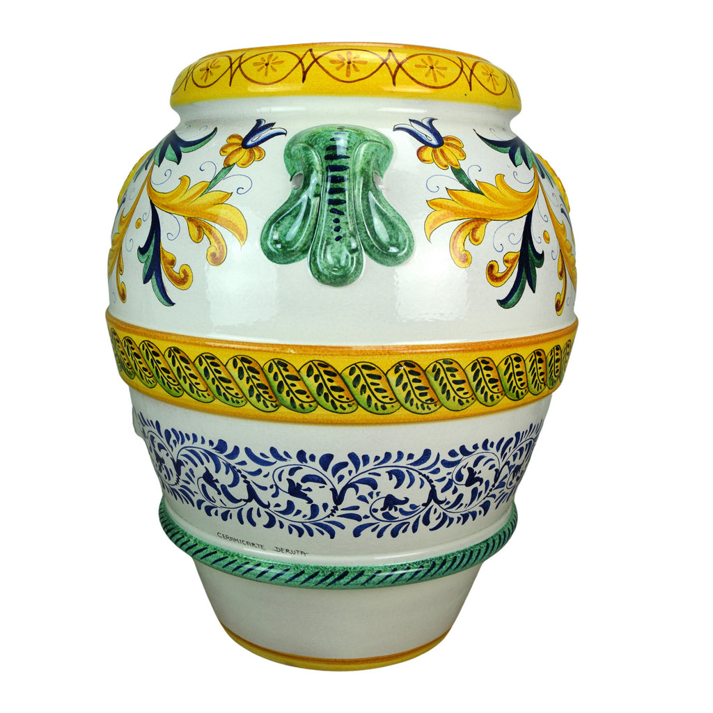 GRANDE GIARDINO: Large Deruta-Tuscan Orcio-Urn - CASTELLEONE design - artisticaitalian.com