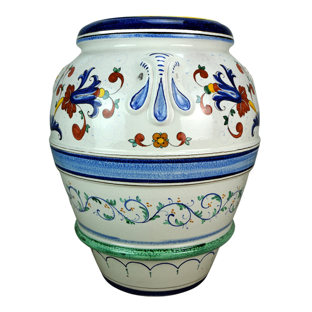 GRANDE GIARDINO: Large Deruta-Tuscan Orcio-Urn - RICCO DERUTA design - artisticaitalian.com