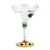 DERUTA STEMWARE: Martini Glass on Hand Painted Ceramic Base PERUGINO Design - artisticaitalian.com