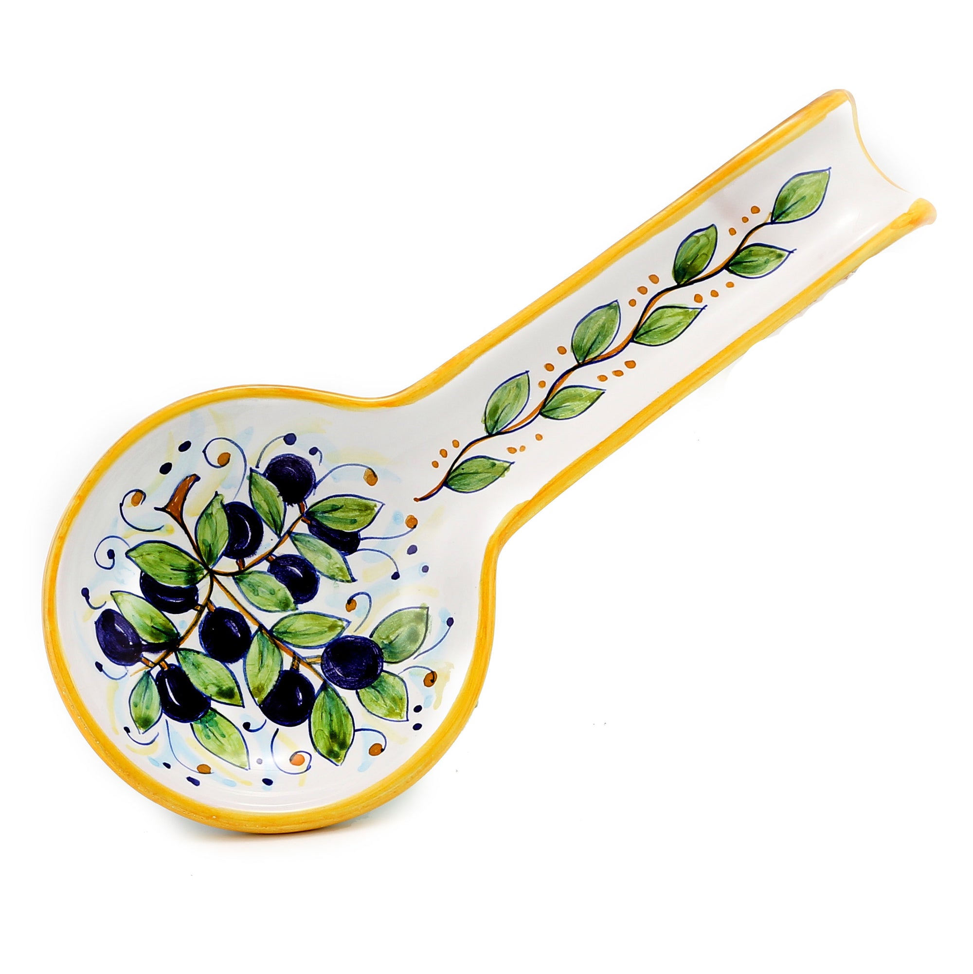 DERUTA: Spoon rest OLIVE (also wall hung) - artisticaitalian.com